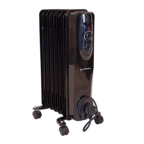 Jack Stonehouse Oil Filled Radiator 1500W 7 Fin 1.5KW Electric radiators for Home Office Free Standing, Thermostatically Controlled, 3 Energy Efficient Heat Output Settings for Maximum Warmth