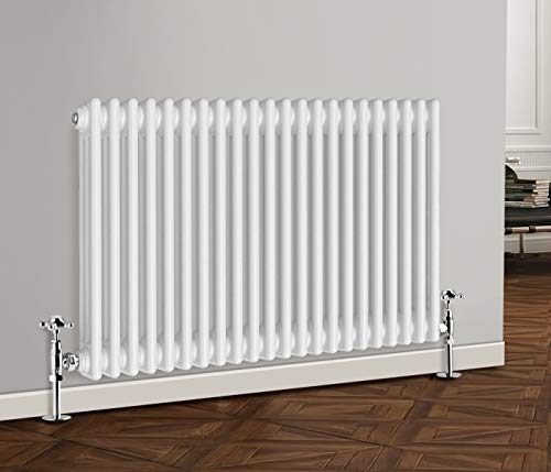 NRG 600 x 1010 mm Gloss White Horizontal Cast Iron Radiator Triple Panel