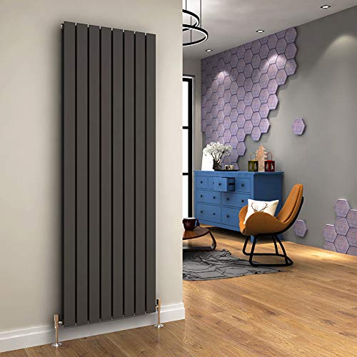 ELEGANT 1800 x 608 mm Vertical Designer Radiator Anthracite Double Flat Panel Column Tall Upright Central Heating Radiators