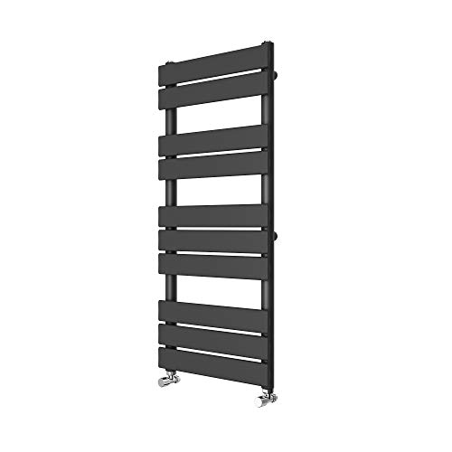 Requena Heated Towel Rail Anthracite Grey Bathroom Ladder Radiator (Flat, 1000x450)