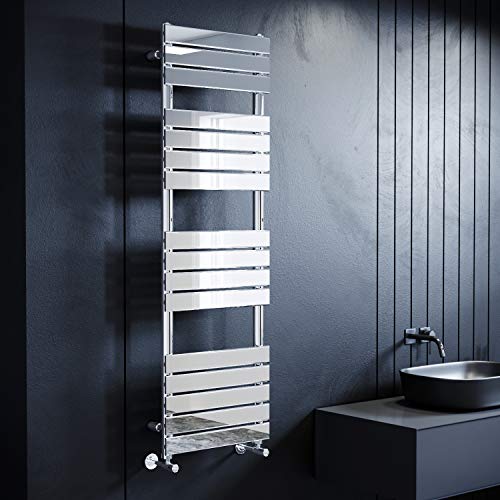 ELEGANT Towel Radiator Chrome Heated Towel Rail Flat Panel Radiator Ladder Rad Bathroom Radiators 500 mm Wide