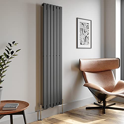 DuraTherm 1800 x 452mm Anthracite Vertical Column Designer Radiator Flat Panel Single Panel Bathroom Rad