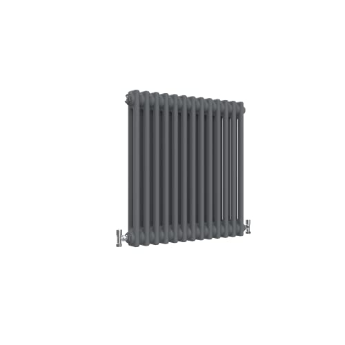 Traditional 2 Column Central Heating Radiator Horizontal Rads Cast Iron Style Anthracite 600x605mm