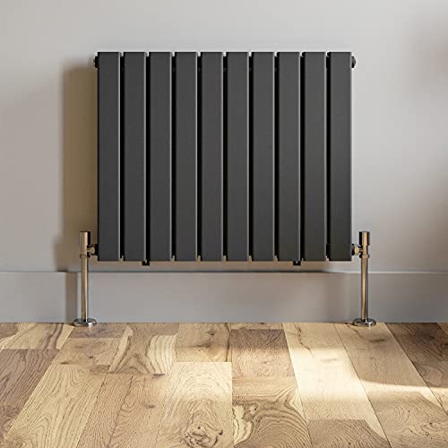 DuraTherm Anthracite Designer Radiator Horizontal Flat Panel Double Panel Rad 600x760mm