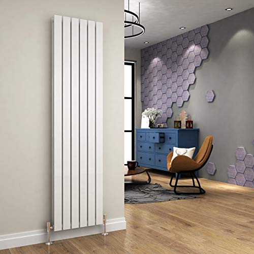 ELEGANT 1800 x 452 mm Designer Vertical Column Radiator White Double Flat Panel